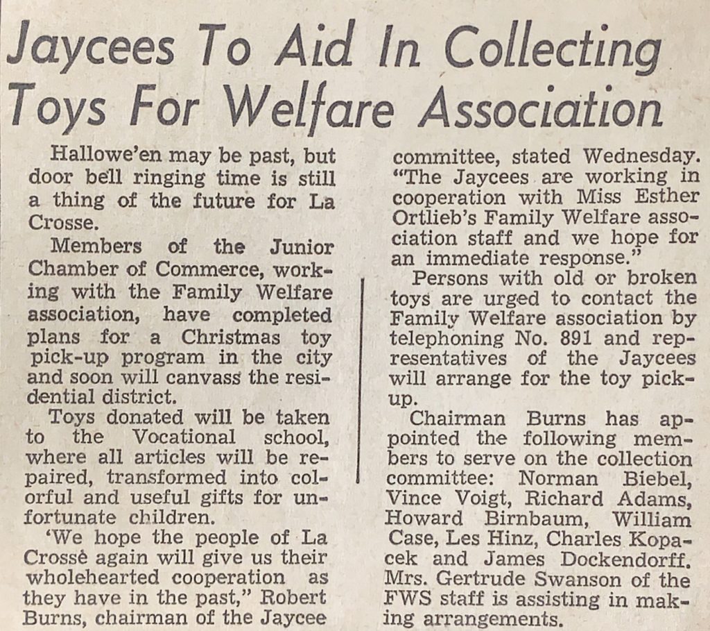 Toys For Tots History JCI La Crosse